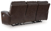 Crossplex - Smoke - Power Recline Sofa With Adjustable Headrest - JaxCo Furniture