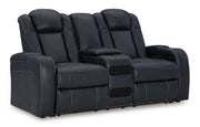 Fyne-dyme - Power Reclining Loveseat With Console/Adj Hdrst - JaxCo Furniture