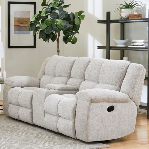 Buster - Manual Reclining Console Loveseat - Opal Taupe - JaxCo Furniture