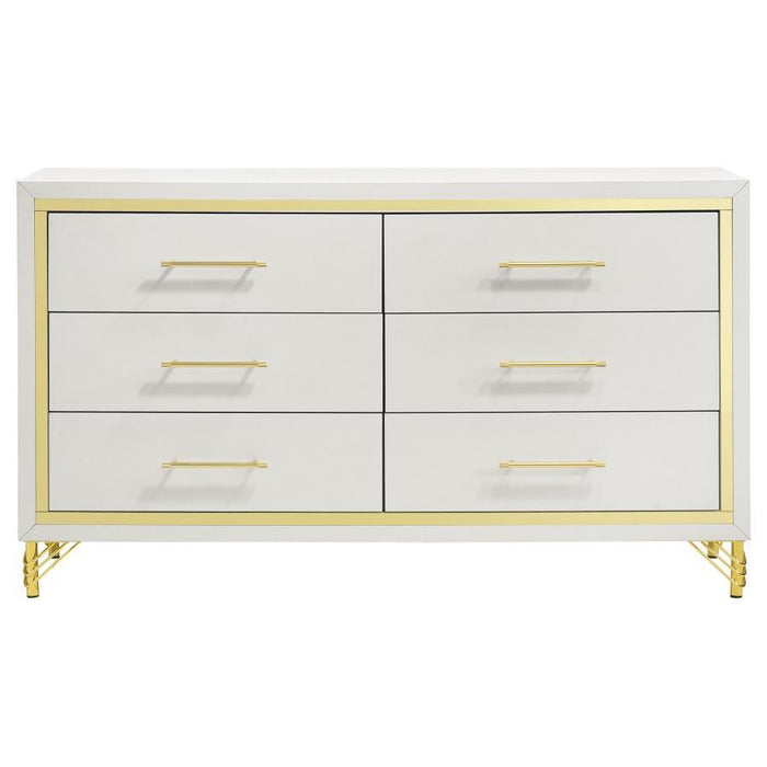 Lucia - 6-Drawer Dresser - White - JaxCo Furniture