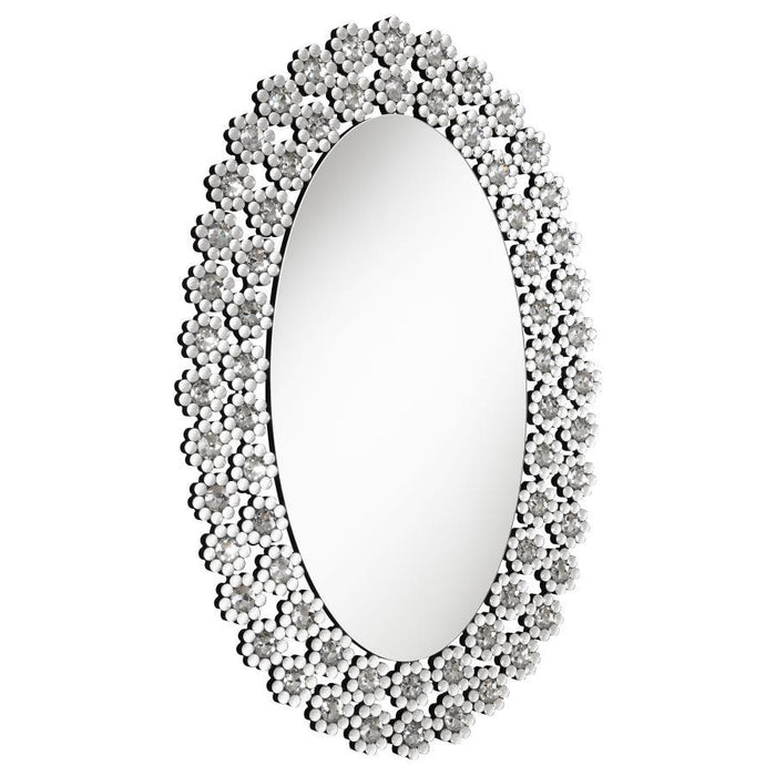 Colleen - Oval Wall Mirror - Silver - JaxCo Furniture