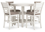 Erinberg - Antique White - Dining Room Counter Table Set (Set of 5) - JaxCo Furniture