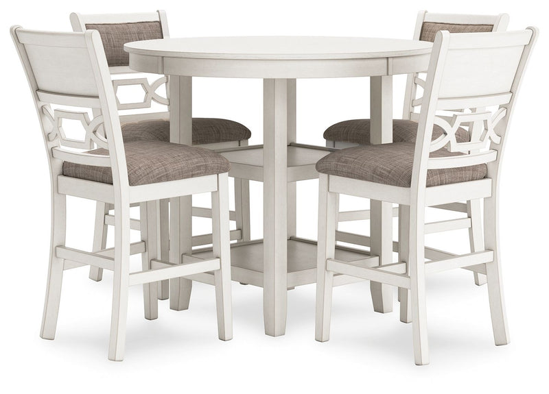 Erinberg - Antique White - Dining Room Counter Table Set (Set of 5) - JaxCo Furniture