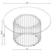 Veena - Round Glass Top Metal Dining Table - Chrome - JaxCo Furniture