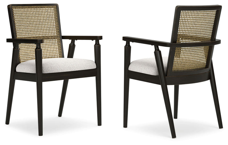 Galliden - Black - Dining Upholstered Arm Chair (Set of 2) - JaxCo Furniture