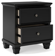 Lanolee - Black - Two Drawer Nightstand - JaxCo Furniture