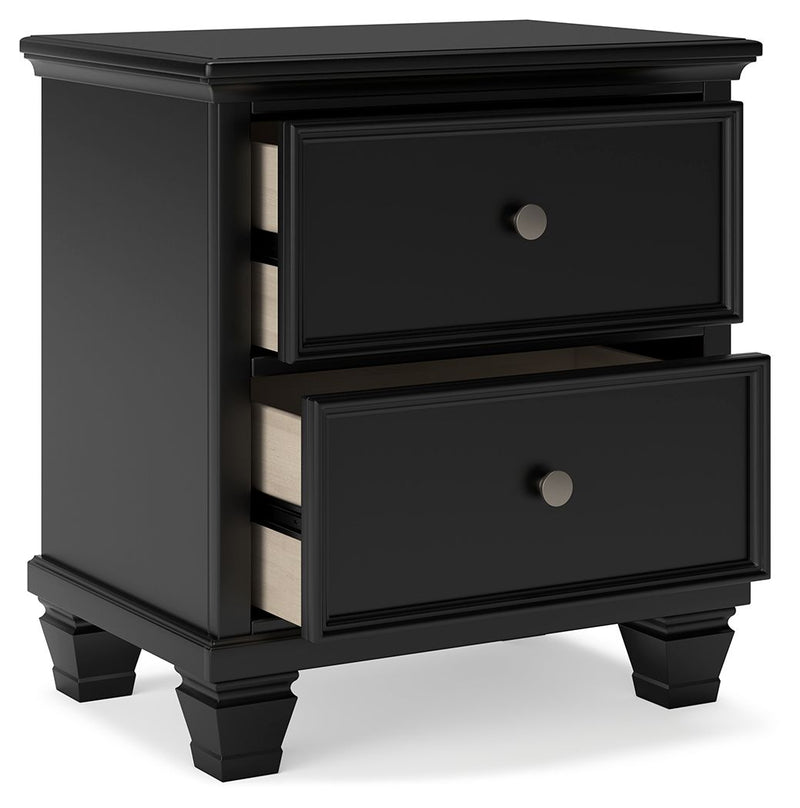 Lanolee - Black - Two Drawer Nightstand - JaxCo Furniture