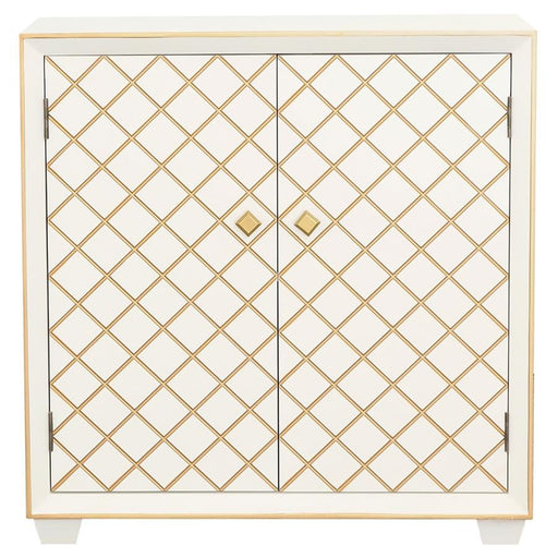 Belinda - 2 Door Storage Accent Cabinet - White And Gold - JaxCo Furniture