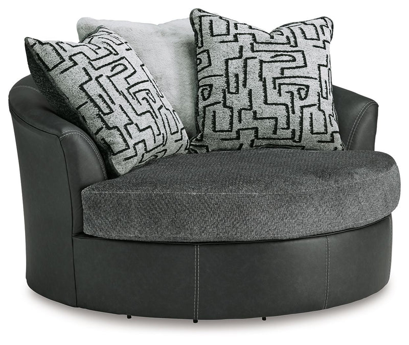 Brixley Pier - Graphite - Oversized Swivel Accent Chair - JaxCo Furniture