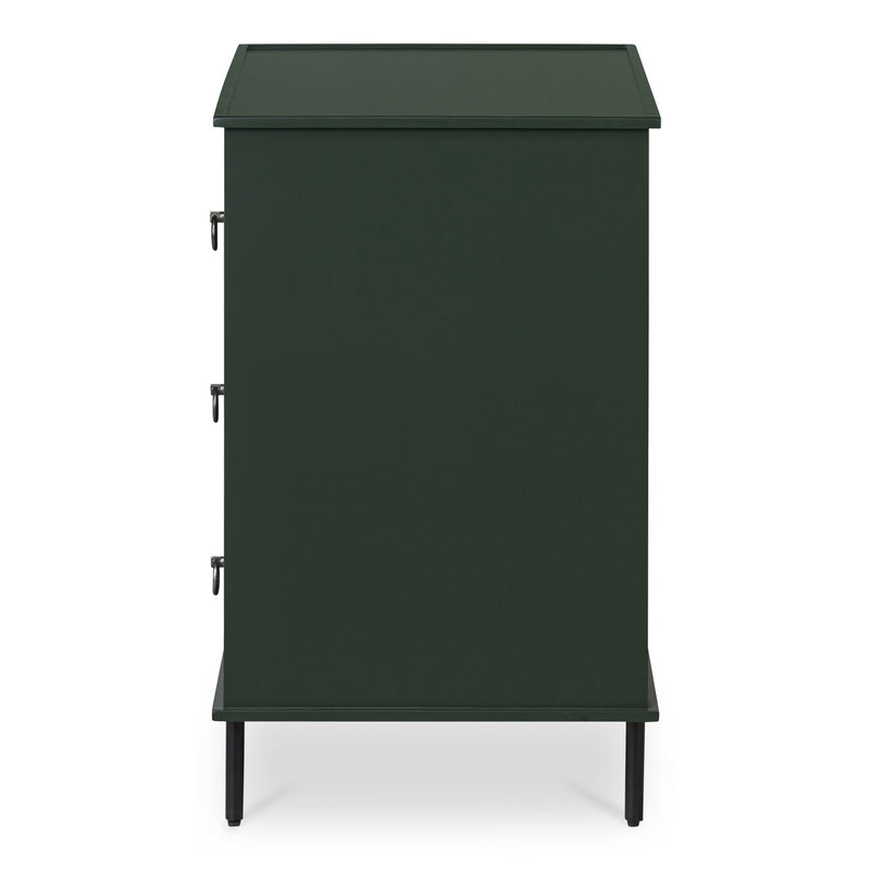 Reagan - 3 Drawer Nightstand - Deep Green - JaxCo Furniture