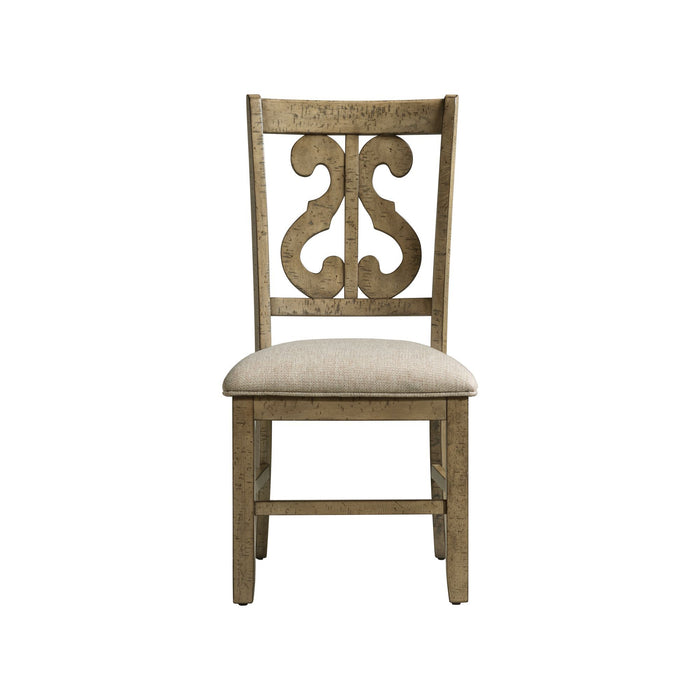 Stone - Wooden Swirl Back Side Chair (Set of 2) - JaxCo Furniture