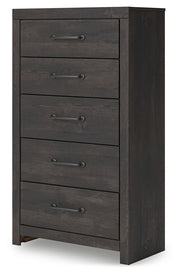 Hollivern - Dark Gray - Five Drawer Chest - JaxCo Furniture