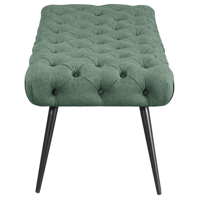 Ella - Upholstered Tufted Bench Metal Legs - JaxCo Furniture