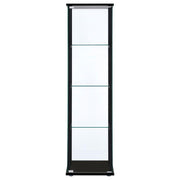 Cyclamen - 4-Shelf Clear Glass Curio Display Cabinet - Black - JaxCo Furniture