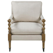 Dempsy - Upholstered Accent Chair With Casters - Beige - JaxCo Furniture