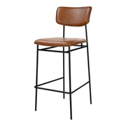 Sailor - Leather Bar Stool - Dark Brown - JaxCo Furniture