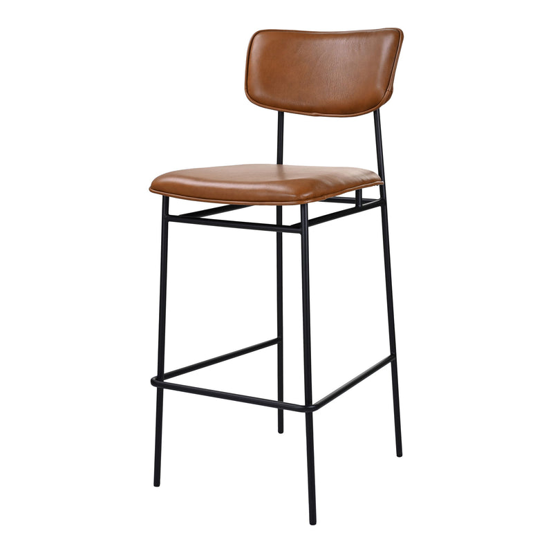 Sailor - Leather Bar Stool - Dark Brown - JaxCo Furniture