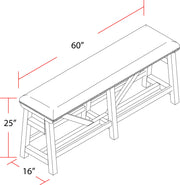 Lodge Dining - Upholstered Counter Bench - Siltstone - JaxCo Furniture