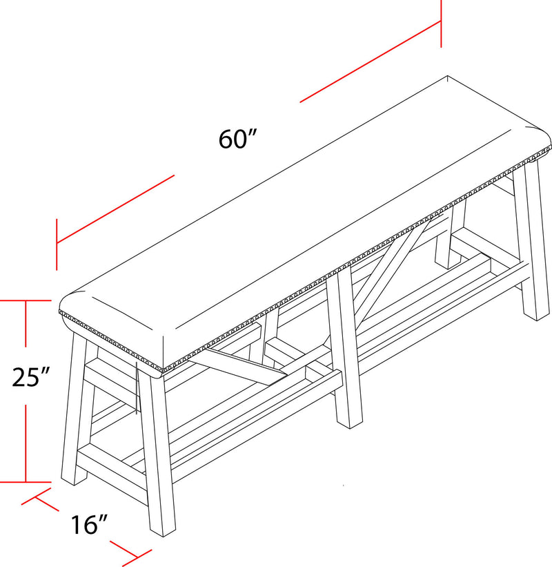Lodge Dining - Upholstered Counter Bench - Siltstone - JaxCo Furniture
