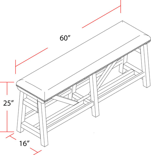 Lodge Dining - Upholstered Counter Bench - Siltstone - JaxCo Furniture