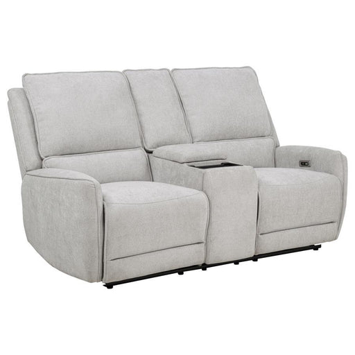 Sylmar - Chenille Upholstered Power Reclining Loveseat - Dove Gray - JaxCo Furniture