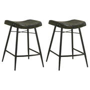 Bayu - Leather Upholstered Counter Stool (Set of 2) - JaxCo Furniture