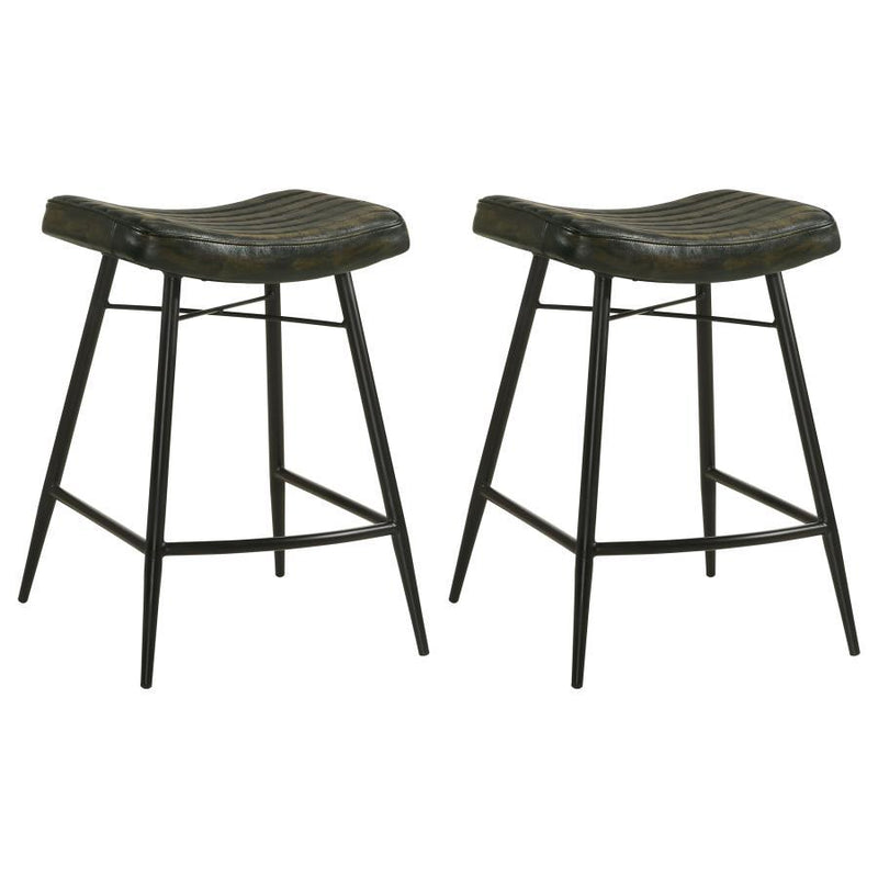Bayu - Leather Upholstered Counter Stool (Set of 2) - JaxCo Furniture