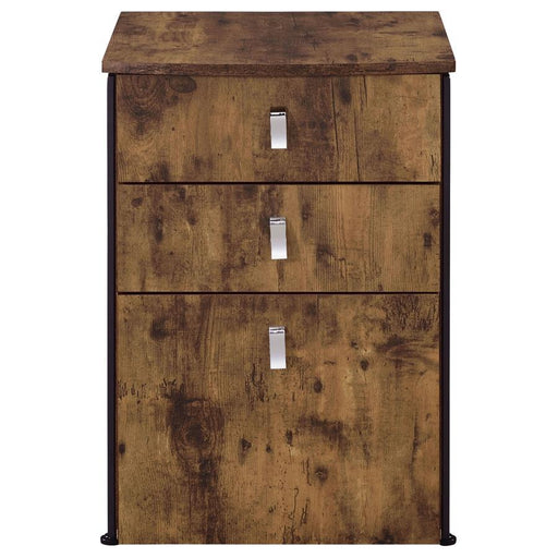 Estrella - 3-Drawer Home Office File Cabinet - Rustic Nutmeg - JaxCo Furniture