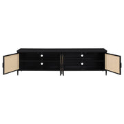 Amherst - 78" 4-Door Metal TV Stand Media Console - Black - JaxCo Furniture