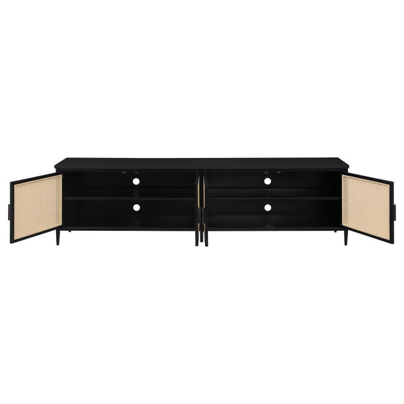 Amherst - 78" 4-Door Metal TV Stand Media Console - Black - JaxCo Furniture
