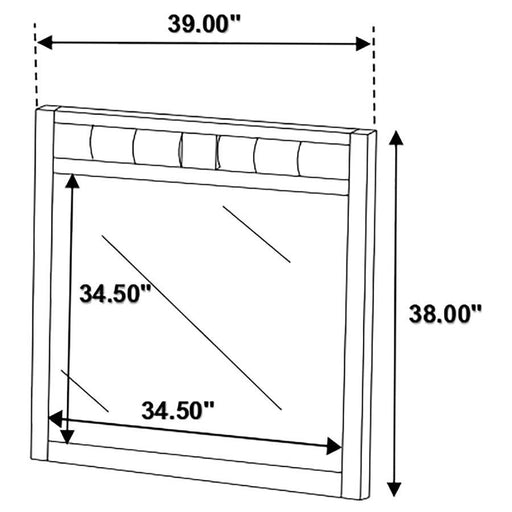 Carlton - Upholstered Rectangular Mirror - JaxCo Furniture