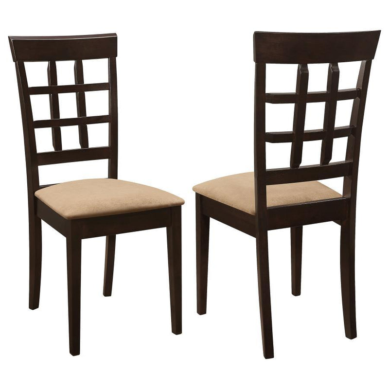 Gabriel - Lattice Back Side Chairs (Set of 2) - Cappuccino - JaxCo Furniture