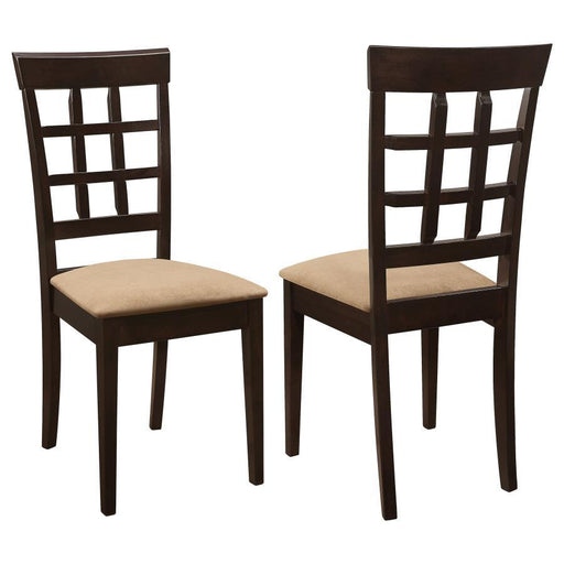 Gabriel - Lattice Back Side Chairs (Set of 2) - Cappuccino - JaxCo Furniture