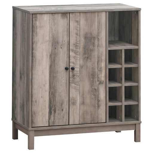 Cheyenne - 2 Door Home Bar Wine Cabinet - Weathered Acacia - JaxCo Furniture