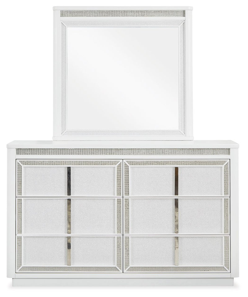 Chalanna - White - Dresser And Mirror - JaxCo Furniture