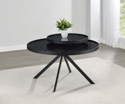 Briggs - Round Marble Printed Glass Top Coffee Table - JaxCo Furniture