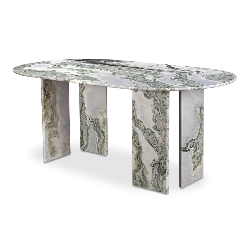 Celia - Oval Dining Table - Gray / Green - JaxCo Furniture