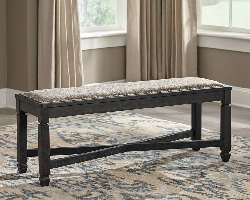 Tyler - Black / Grayish Brown - Upholstered Bench - JaxCo Furniture