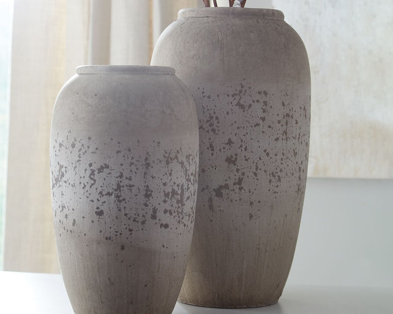 Dimitra - Brown / Cream - Vase Set (Set of 2) - JaxCo Furniture