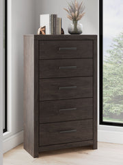 Prendonea - Charcoal - Five Drawer Chest - JaxCo Furniture