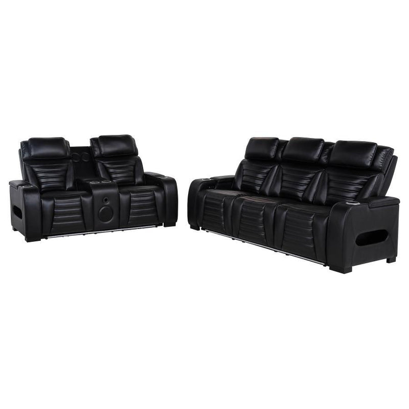 Zuma - Faux Leather Dual Power LED Sofa Set - JaxCo Furniture
