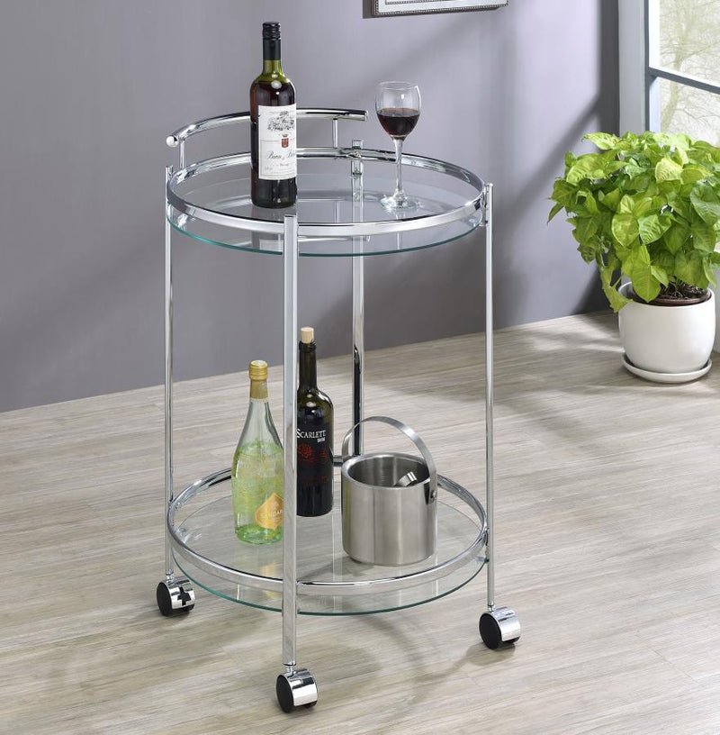 Chrissy - Round Glass Shelf Metal Bar Cart - JaxCo Furniture