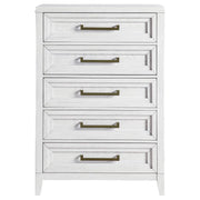 Marielle - 5-Drawer Bedroom Chest - Distressed White - JaxCo Furniture