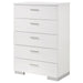 Felicity - 5-Drawer Bedroom Chest - White High Gloss - JaxCo Furniture