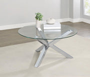 Kenzie - Round Tempered Glass Top Table - JaxCo Furniture