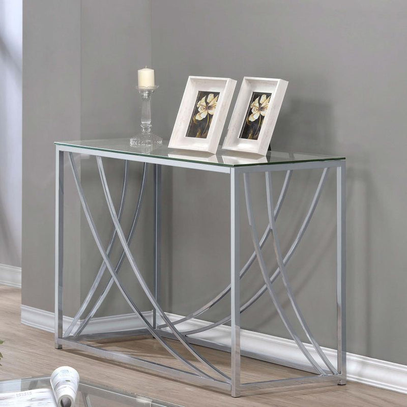 Lille - Glass Top Entryway Sofa Console Table Accents - JaxCo Furniture