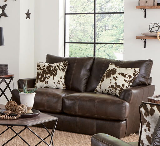 Pavia - Top Grain Italian Leather Loveseat With Cuddler Cushions - Cocoa - JaxCo Furniture