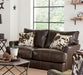 Pavia - Top Grain Italian Leather Loveseat With Cuddler Cushions - Cocoa - JaxCo Furniture