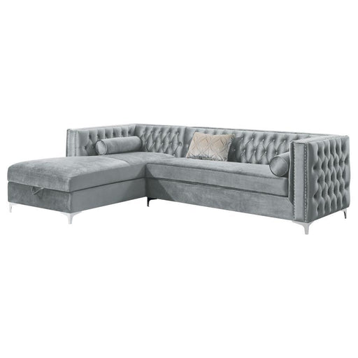 Bellaire - Upholstered Storage Chaise Sectional Sofa - Gray - JaxCo Furniture