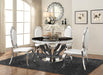 Anchorage - 5 Piece Round Stainless Steel Dining Set - Chrome - JaxCo Furniture